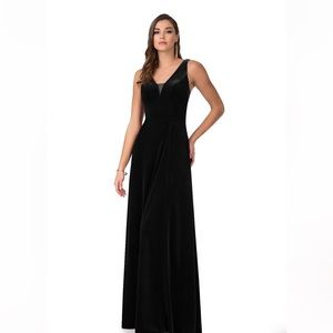 Azazie Sommer Black Velvet Bridesmaid Dress